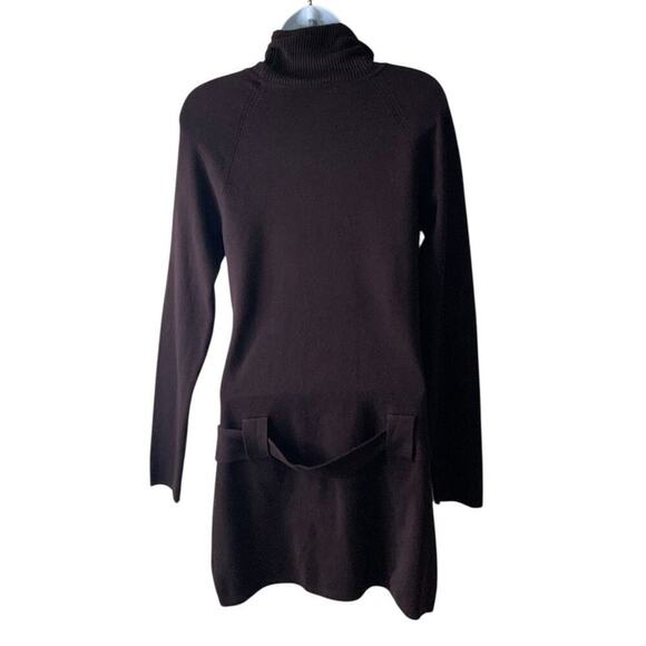 INC International Concept Sweater Women M Knit Tunic Mock Belted Casual Pullover - Picture 3 of 9